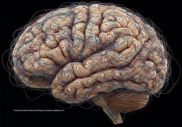 Tangled threads in a brain, representing ADHD and emotions