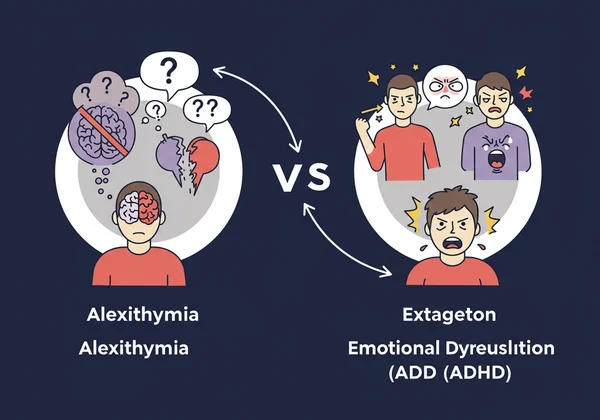 Diagram comparing alexithymia and emotional dysregulation