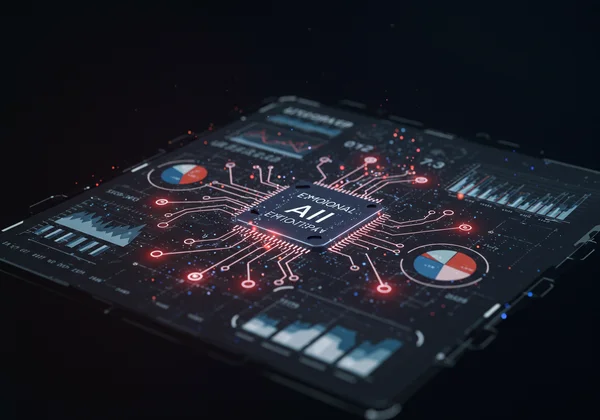 보고서를 위해 개인의 감정 데이터를 분석하는 AI.