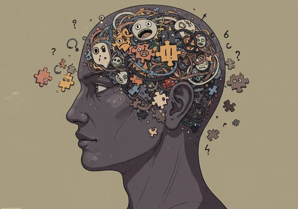 一个人难以表达感受，情绪感觉像一个谜题。