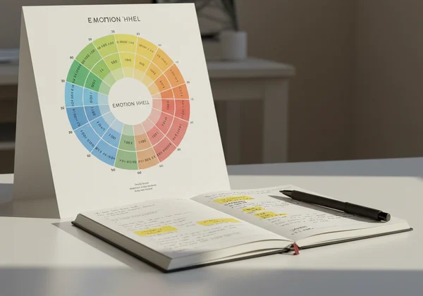 感情を特定するための感情の輪、日記付き