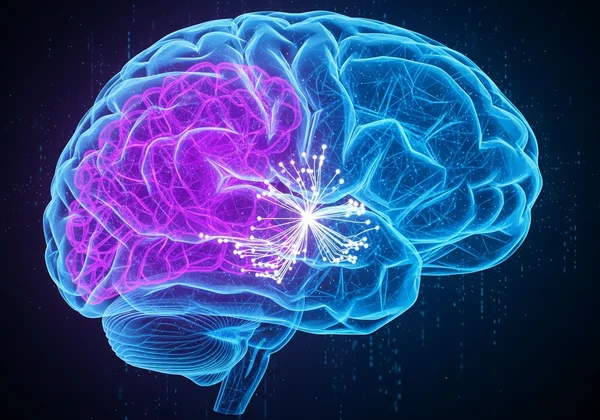 Otak dengan ketersambungan rendah antara laluan emosi dan bahasa.