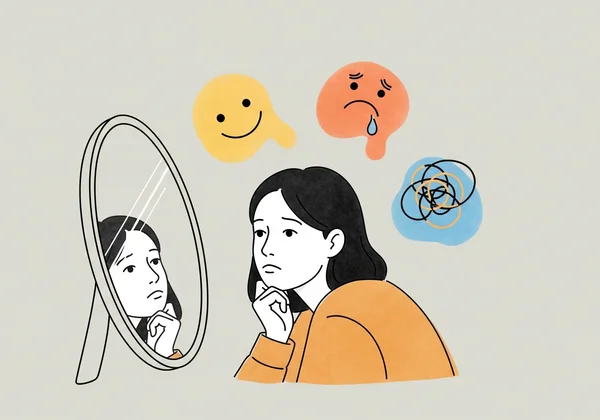 Person reflecting on emotions, self-discovery