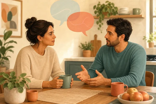 Calm relationship conversation