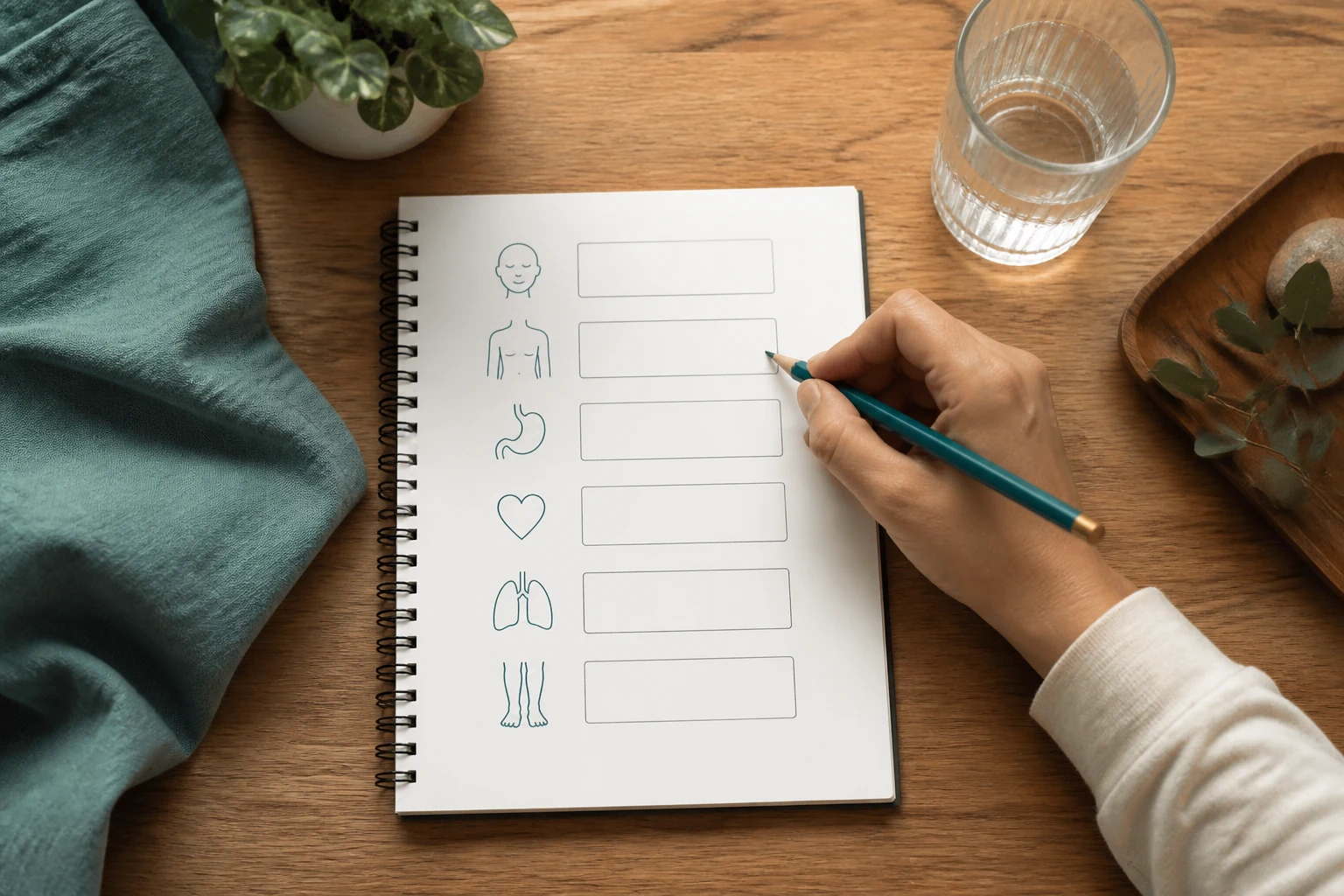 Calm interoception workbook scene